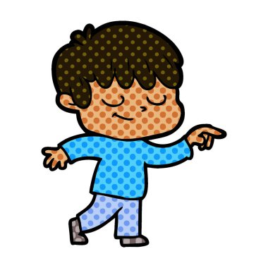 vektör çizim karikatür mutlu çocuk