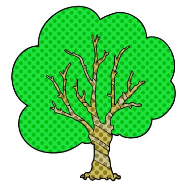 Çizgi film ağacının vektör çizimi