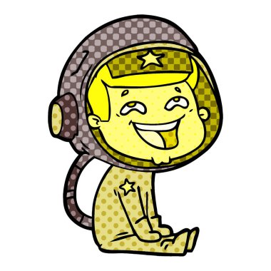 vektör çizim karikatür gülen astronot
