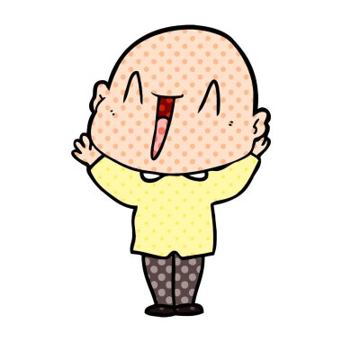 vektör çizim karikatür kel adam