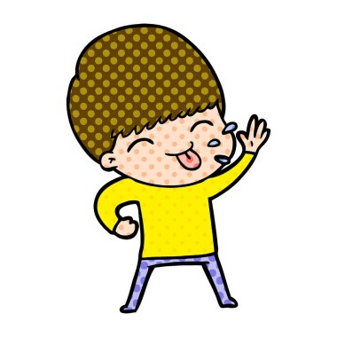 mutlu çizgi film çocuk vektör çizim