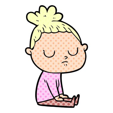 vektör çizim karikatür sakin kadın