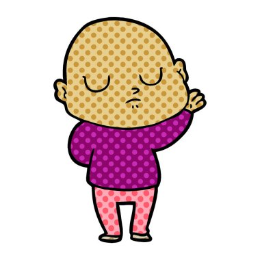 vektör çizim karikatür kel adam