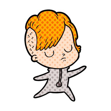 Çizgi filmdeki kadının vektör çizimi