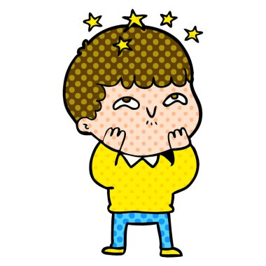 vektör çizim karikatür çocuk hayret