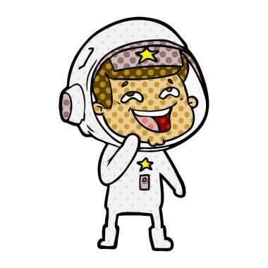 vektör çizim karikatür gülen astronot