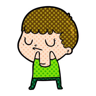 vektör çizim karikatür huysuz çocuk