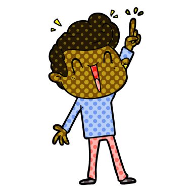 vektör çizim karikatür dostum heyecanlı