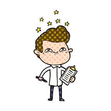 vektör çizim karikatür dostum heyecanlı