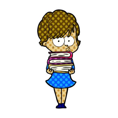 Çizgi filmdeki kadının vektör çizimi