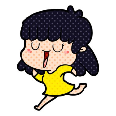 Çizgi filmdeki kadının vektör çizimi