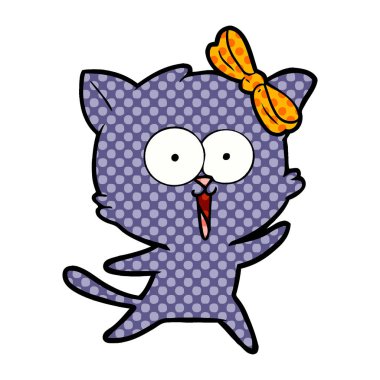 Çizgi film kedisinin vektör çizimi