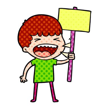 adam gülüyor karikatür vektör çizim