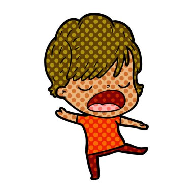 vektör çizim karikatür kadın söz