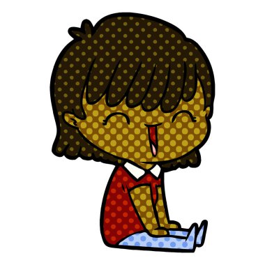 Çizgi filmdeki kadının vektör çizimi