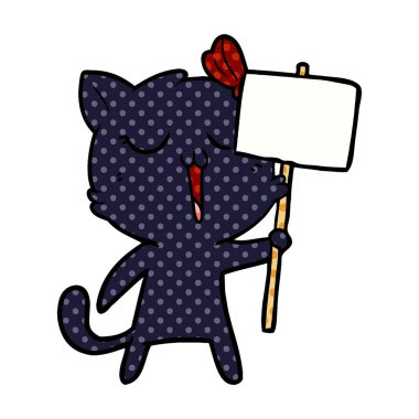 Çizgi film kedisinin vektör çizimi