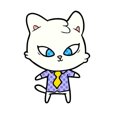 Çizgi film kedisinin vektör çizimi