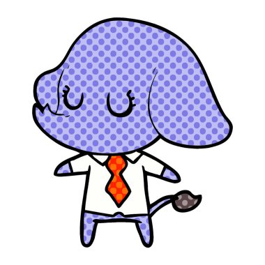 vektör çizim sevimli çizgi fil