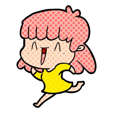 Çizgi filmdeki kadının vektör çizimi