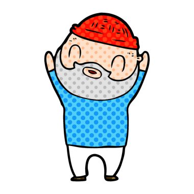 vektör çizim karikatür sakallı adam