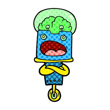 Çizgi film robotunun vektör çizimi