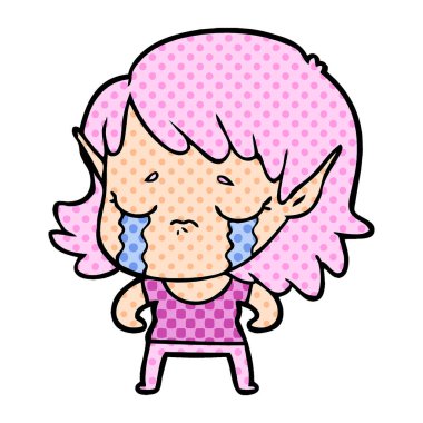 çizgi film ağlayan elf kızı