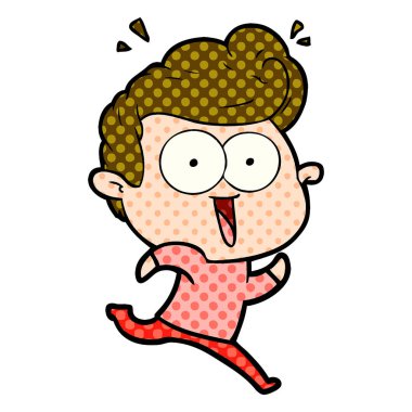 vektör çizim karikatür dostum heyecanlı