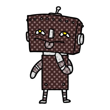 Çizgi film robotunun vektör çizimi