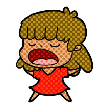 vektör çizim karikatür kadın söz