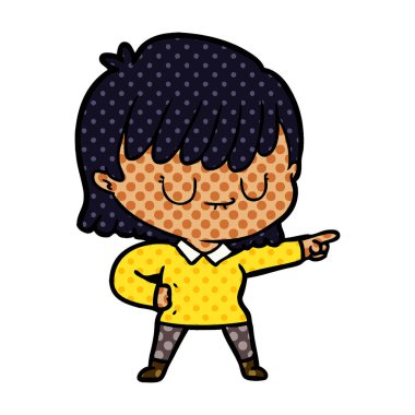 Çizgi filmdeki kadının vektör çizimi