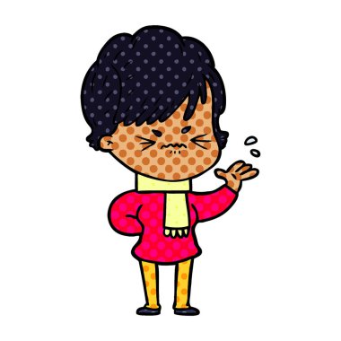 vektör çizim karikatür sinir bozucu kadın