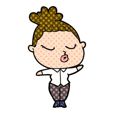 vektör çizim karikatür sakin kadın