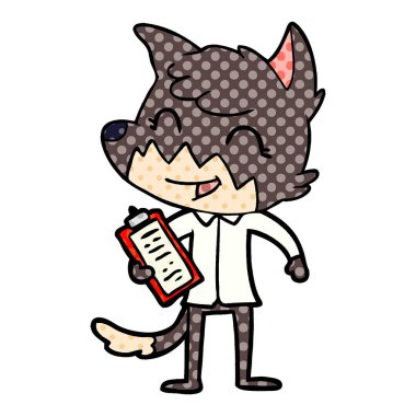 mutlu karikatür fox vektör çizim