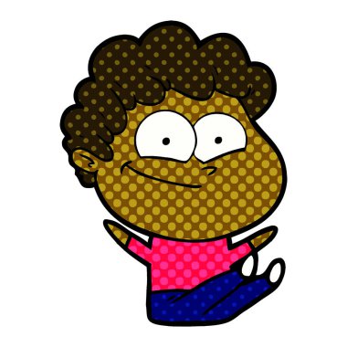 vektör çizim karikatür mutlu adam