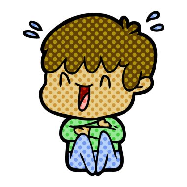 vektör çizim karikatür gülen çocuk