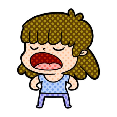 vektör çizim karikatür kadın söz