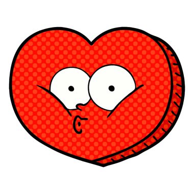 Karikatür kalp çiziminin vektör çizimi