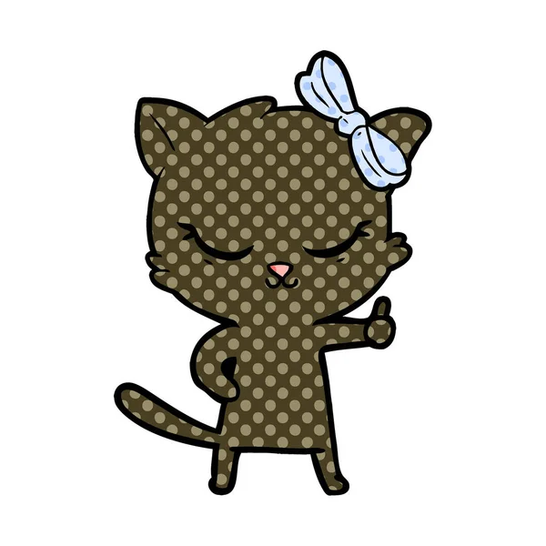 나비와 귀여운 고양이 — 스톡 벡터