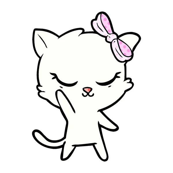 可爱的卡通猫蝴蝶结 — 图库矢量图片