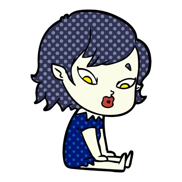 Mignon Dessin Animé Vampire Fille — Image vectorielle