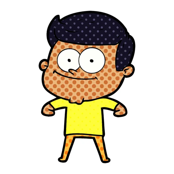 Vector Ilustración Dibujos Animados Hombre Feliz — Vector de stock