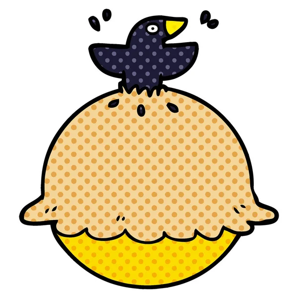 Cartoon Blackbird Pie — Stock Vector