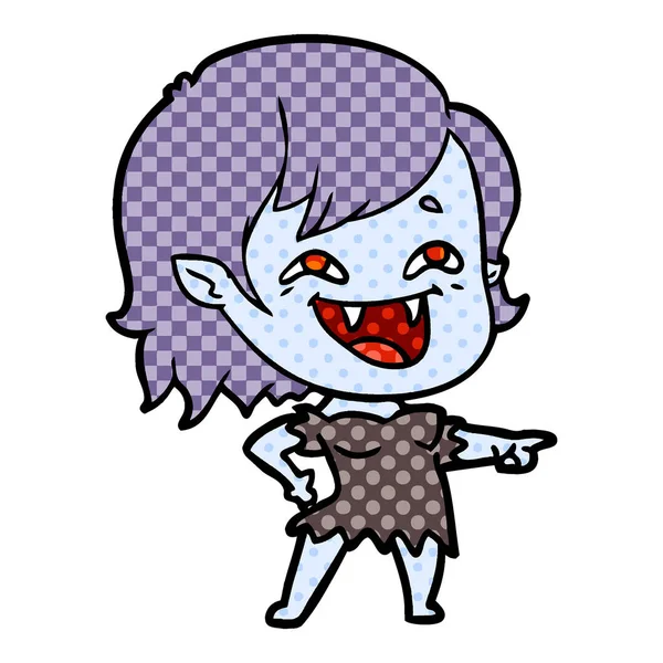 卡通笑吸血鬼女孩 — 图库矢量图片
