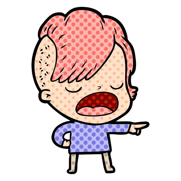 konuşuyor karikatür serin hippi kız