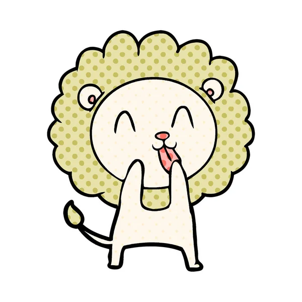 Illustration Vectorielle Lion Dessin Animé Heureux — Image vectorielle