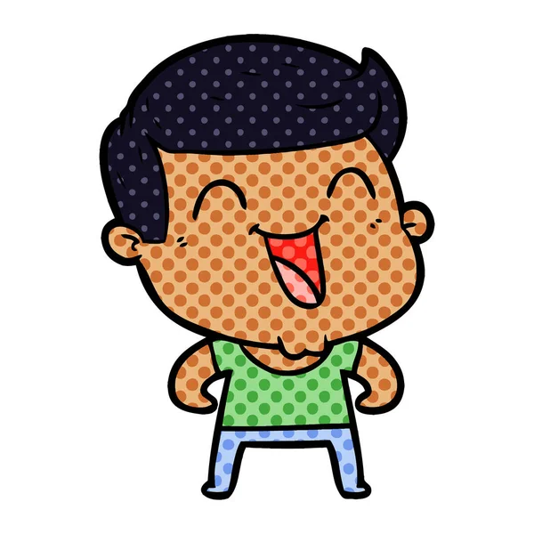 Vector Illustration Cartoon Man Laughing — Stock Vector