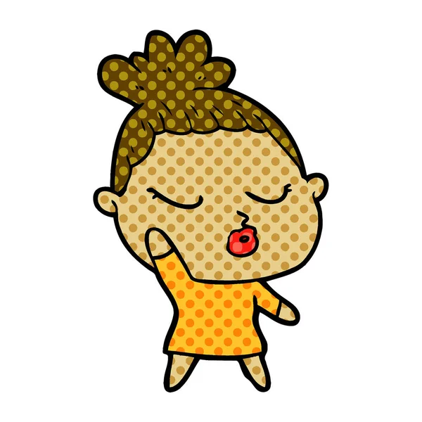 Vector Ilustración Dibujos Animados Mujer Tranquila — Vector de stock