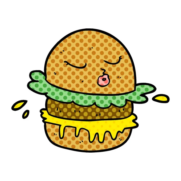 Hambúrguer Fast Food Desenhos Animados —  Vetores de Stock