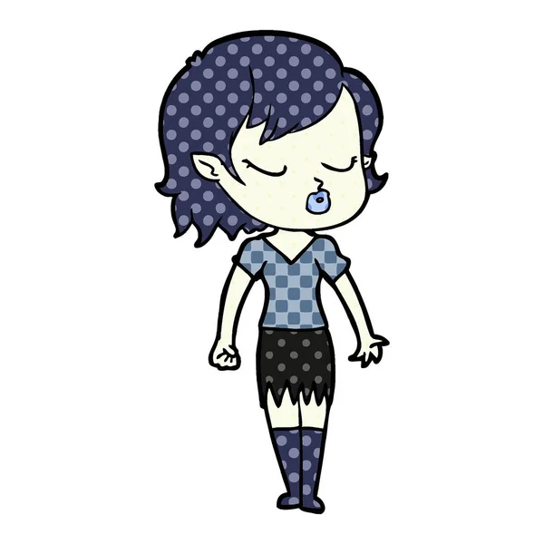 Bonito Cartoon Vampiro Menina — Vetor de Stock