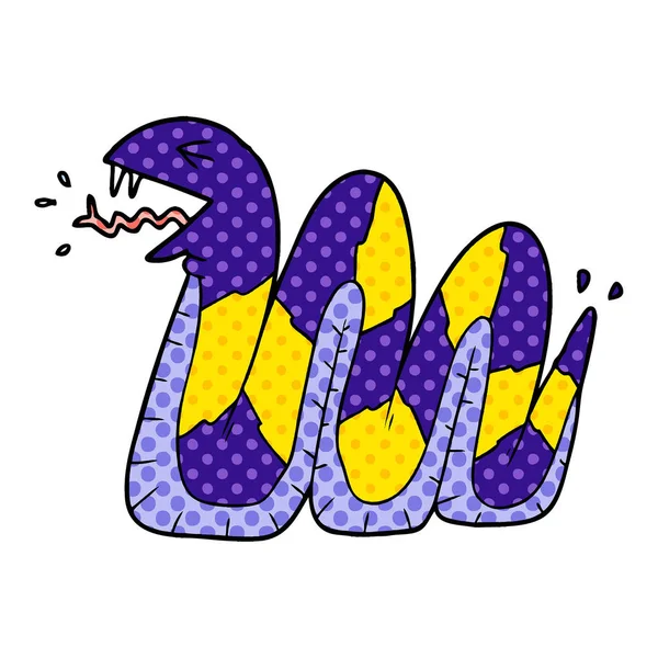 Vector Illustration Cartoon Snake — Stock Vector